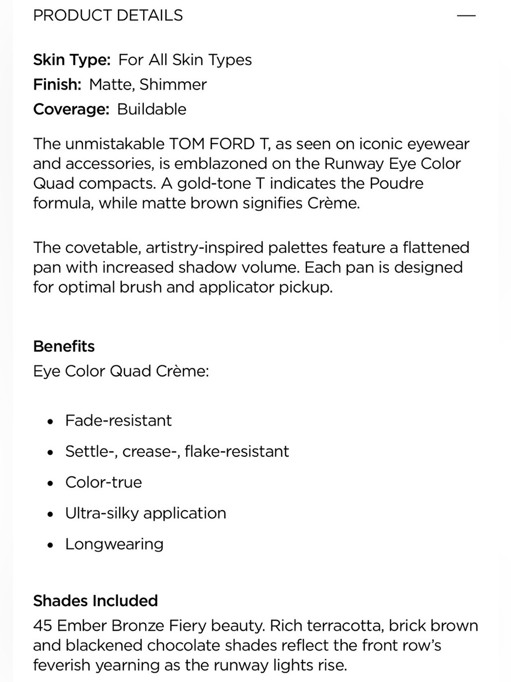 Tom Ford Runway Eye Color Quad Crème - 45 Ember Rose - Picture 5 of 8